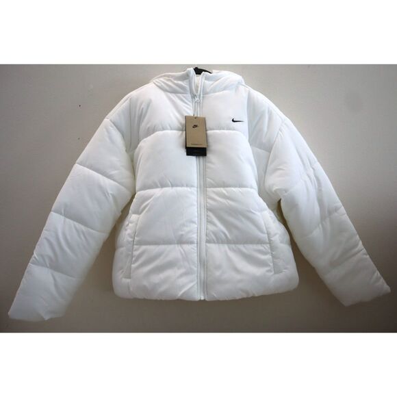 Nike FZ5899-100 Women's Sz XL White Therma-FIT Loose Hooded Puffer Jacket - Picture 1 of 9